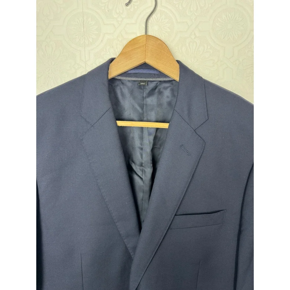 J Crew Loro Piana Ludlow Slim Fit 100% Wool Navy Blue Suit Jacket Blazer